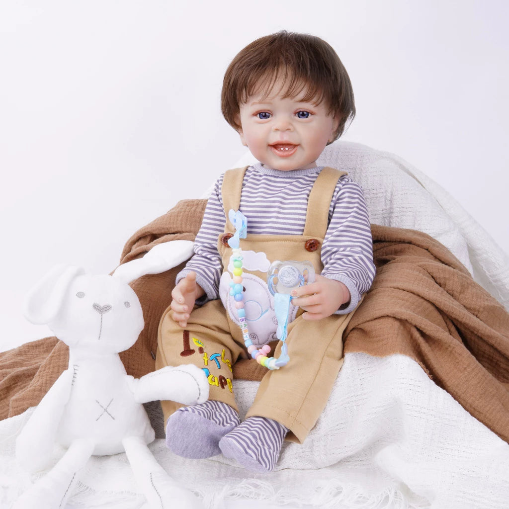 Bebê Reborn Realista Dante Vinil Siliconado Macio 55cm